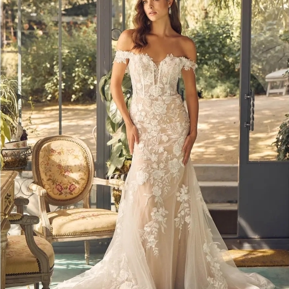 Elegant Off-Shoulder Lace Wedding Dress
